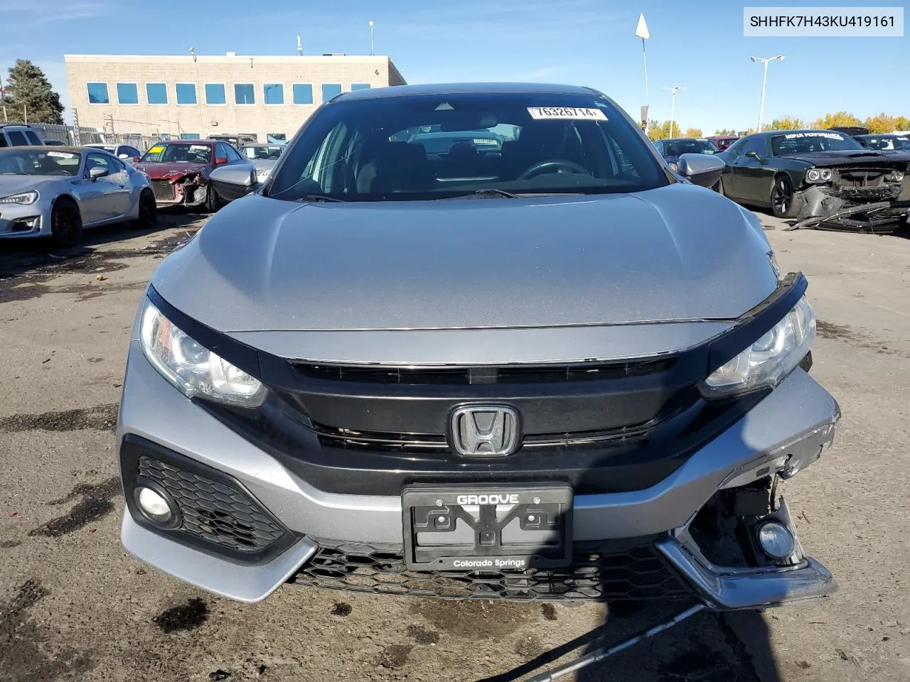 2019 Honda Civic Sport VIN: SHHFK7H43KU419161 Lot: 76326714