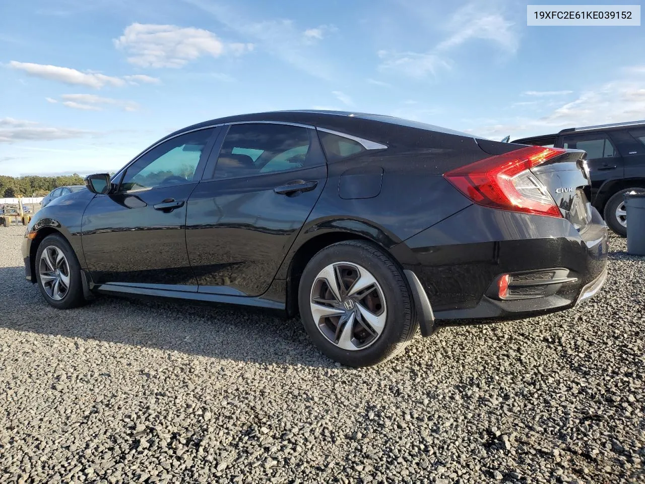 2019 Honda Civic Lx VIN: 19XFC2E61KE039152 Lot: 76451184