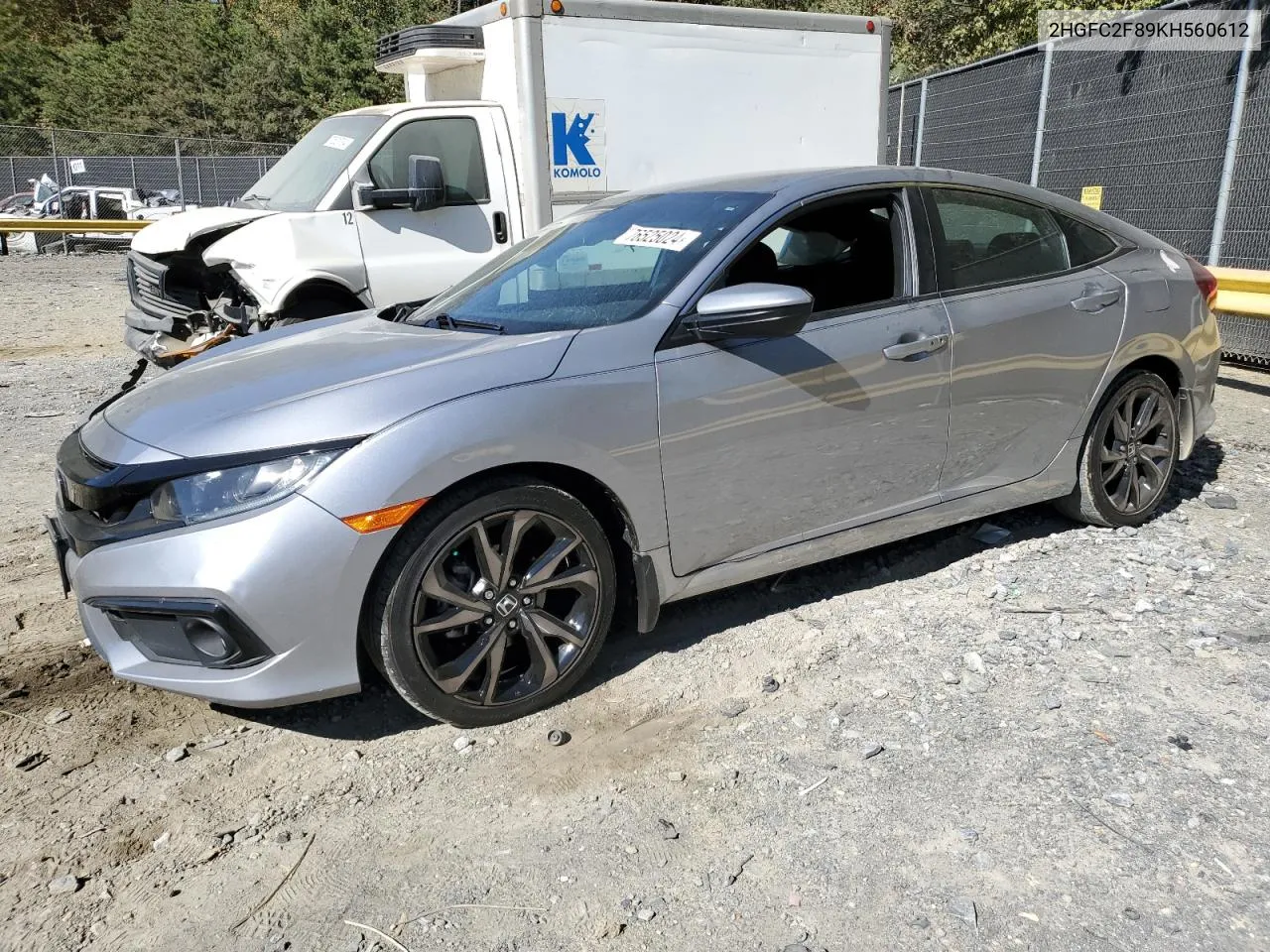 2019 Honda Civic Sport VIN: 2HGFC2F89KH560612 Lot: 76525024