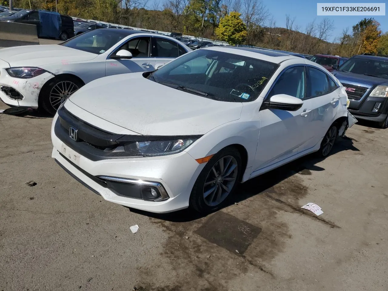 2019 Honda Civic Ex VIN: 19XFC1F33KE206691 Lot: 76543004