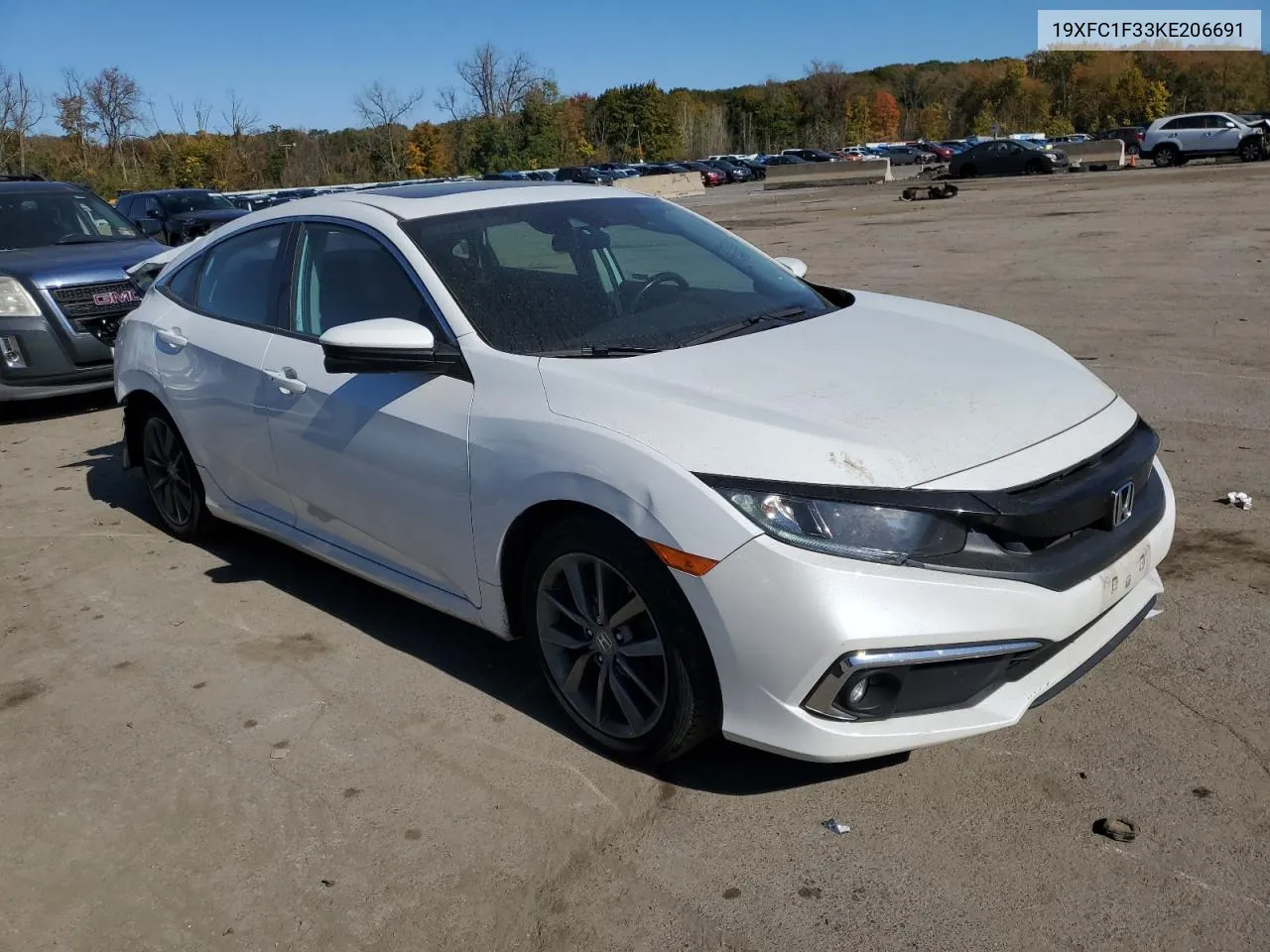 2019 Honda Civic Ex VIN: 19XFC1F33KE206691 Lot: 76543004