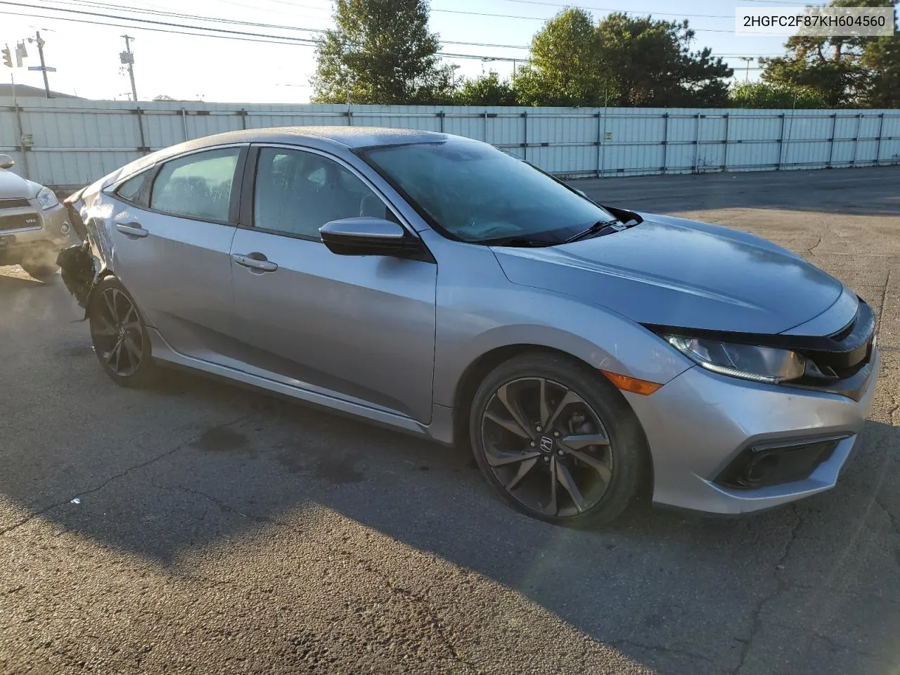 2HGFC2F87KH604560 2019 Honda Civic Sport