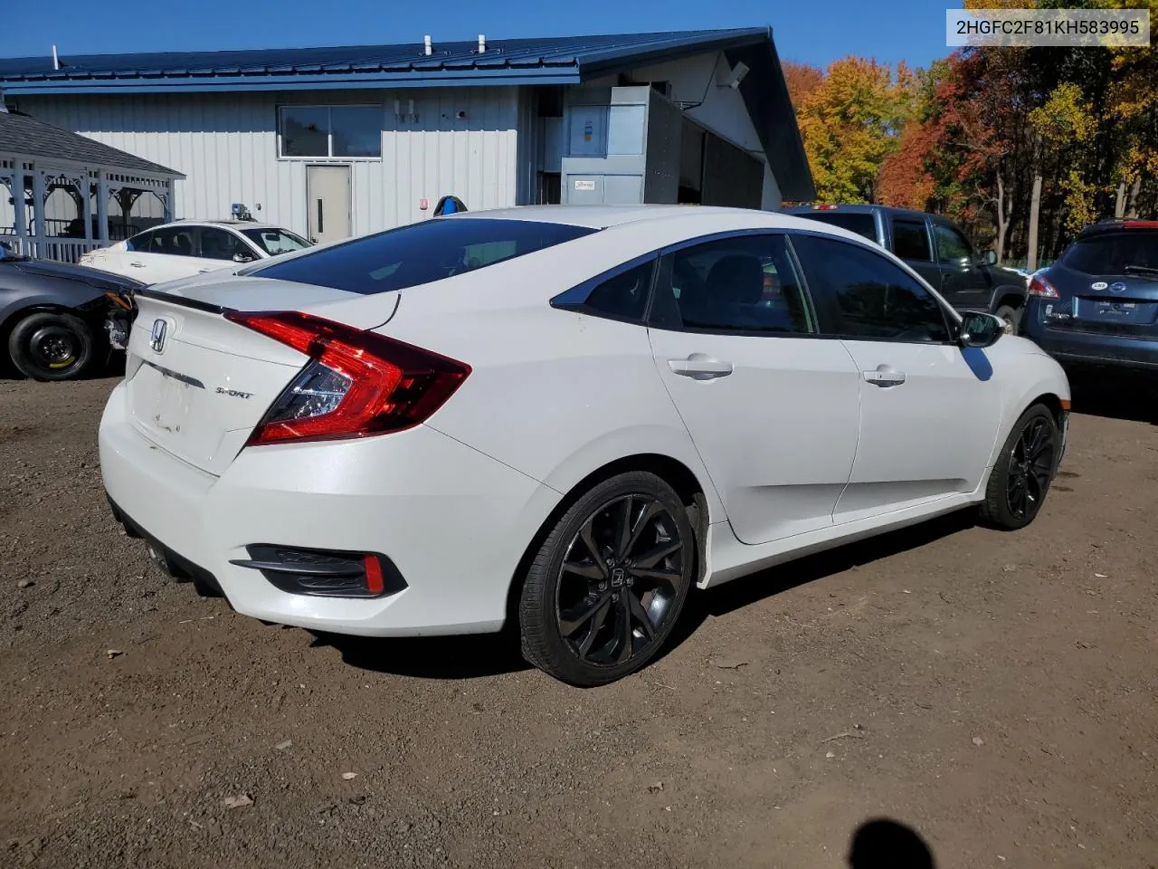 2HGFC2F81KH583995 2019 Honda Civic Sport