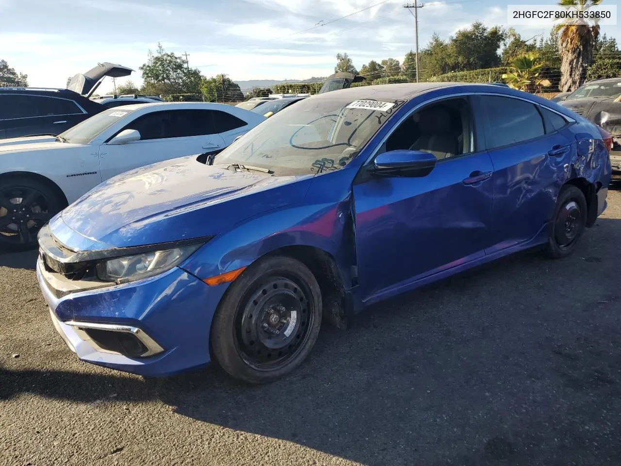 2019 Honda Civic Sport VIN: 2HGFC2F80KH533850 Lot: 76731634