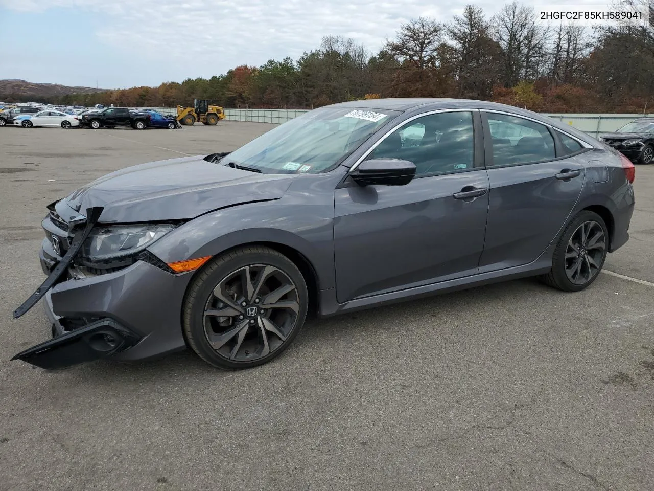 2019 Honda Civic Sport VIN: 2HGFC2F85KH589041 Lot: 76799154