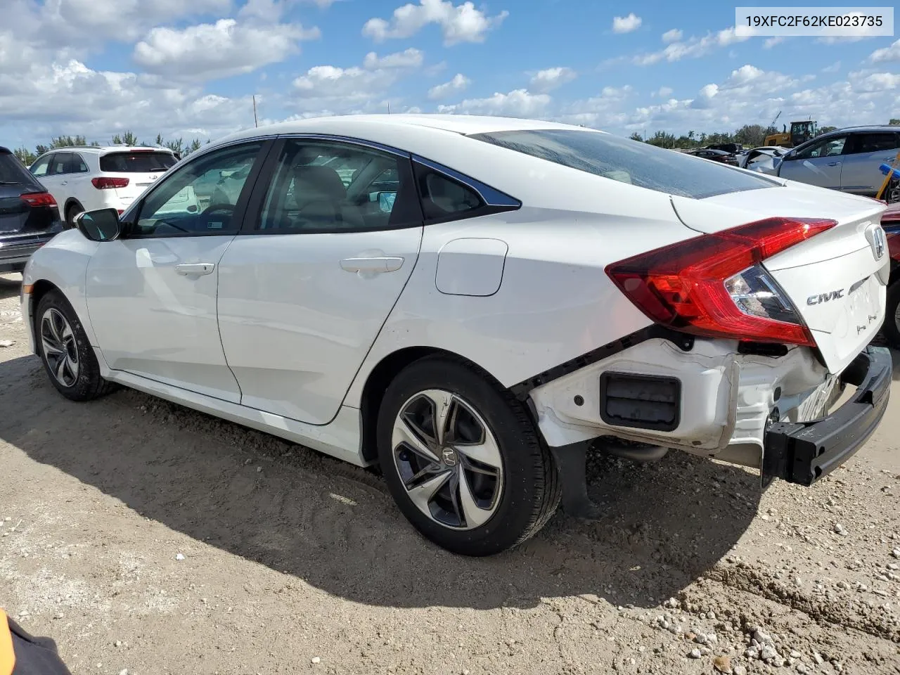 2019 Honda Civic Lx VIN: 19XFC2F62KE023735 Lot: 76883444