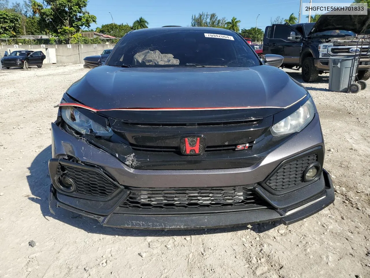 2019 Honda Civic Si VIN: 2HGFC1E56KH701833 Lot: 76942064