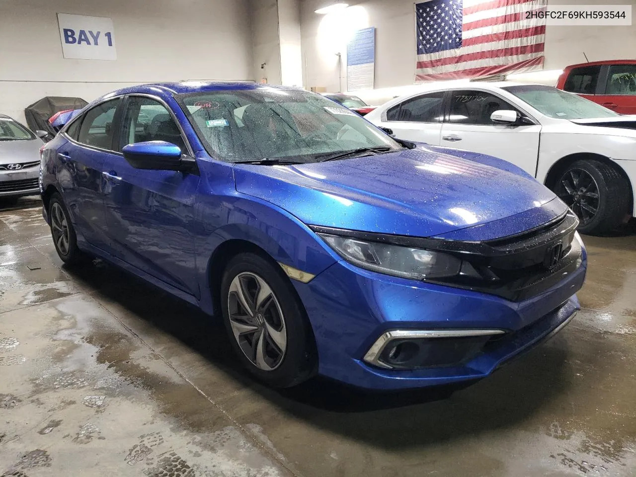 2019 Honda Civic Lx VIN: 2HGFC2F69KH593544 Lot: 77029644