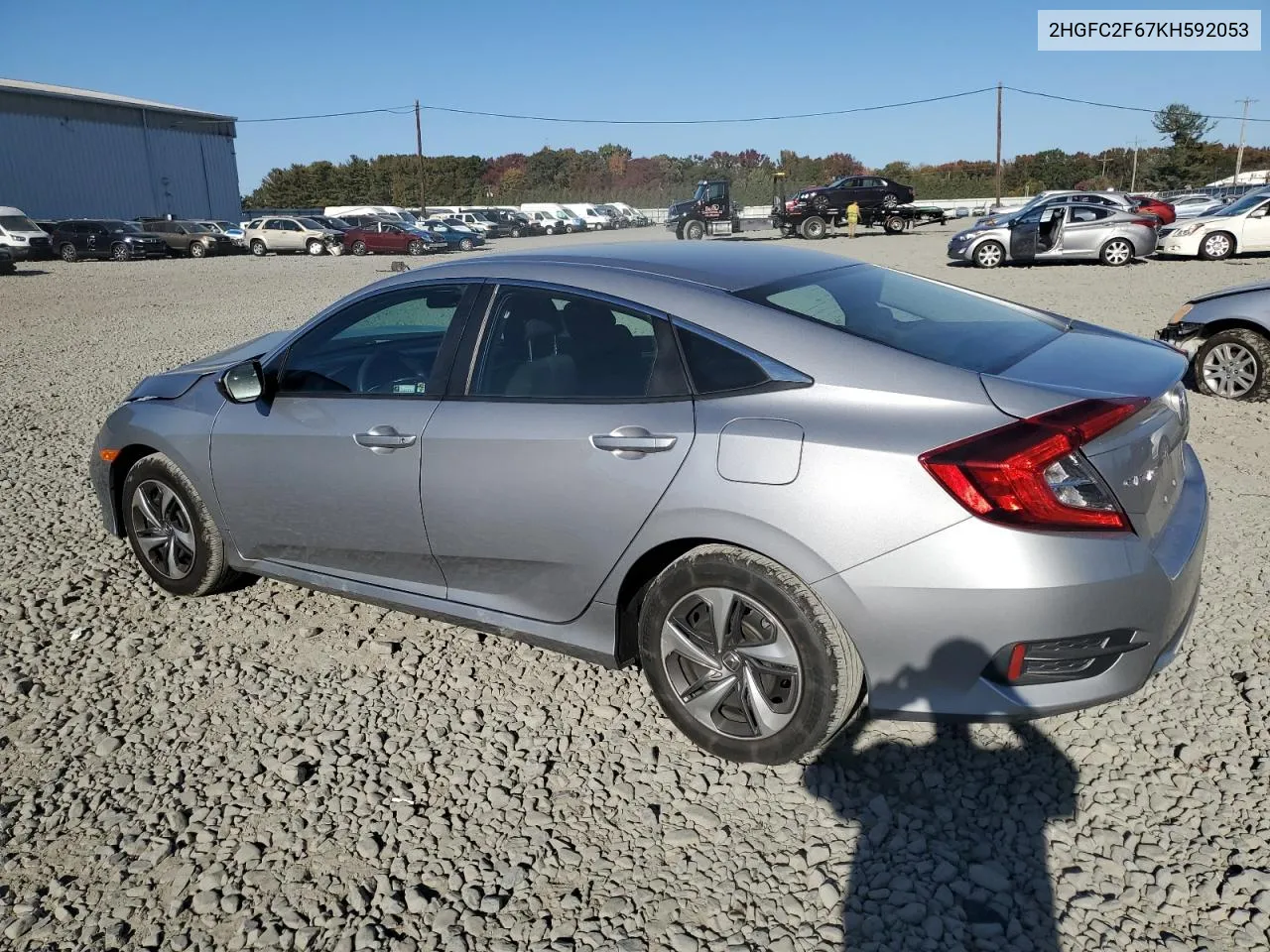 2019 Honda Civic Lx VIN: 2HGFC2F67KH592053 Lot: 77068594