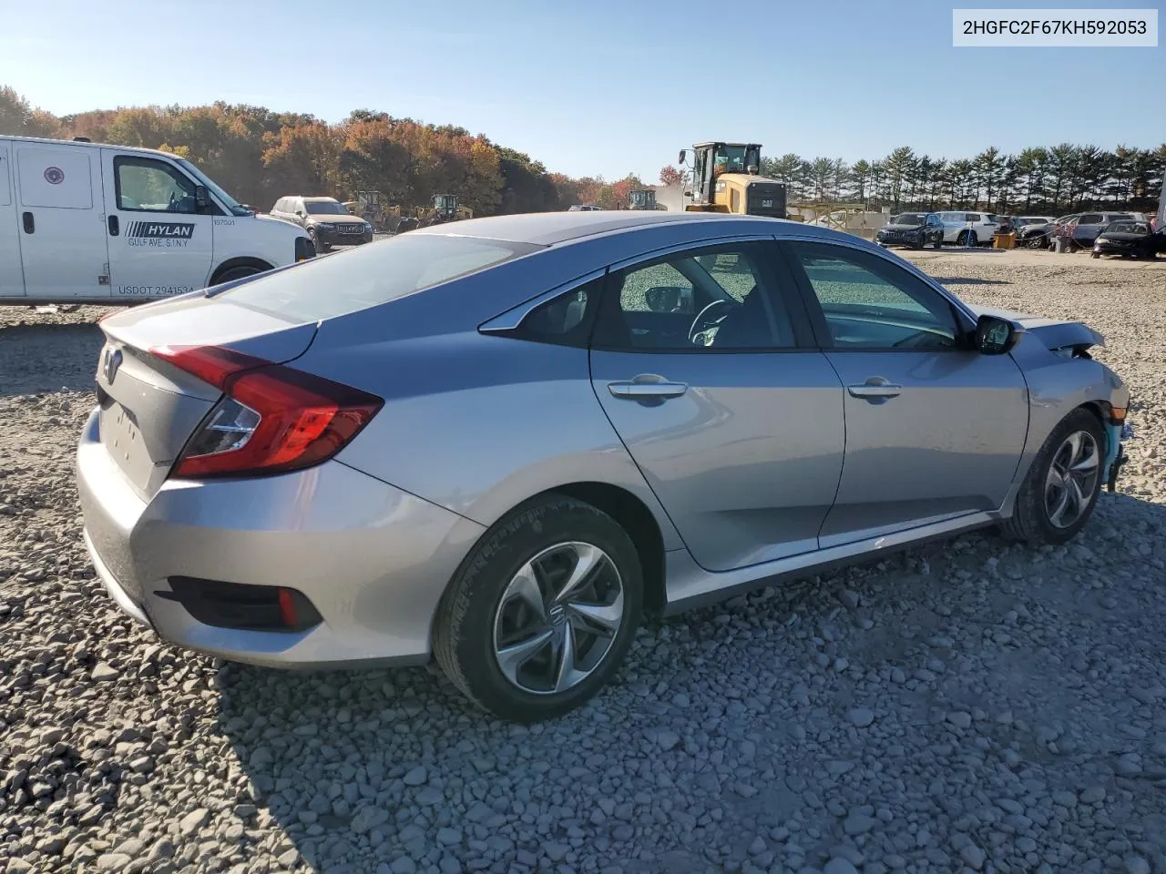 2019 Honda Civic Lx VIN: 2HGFC2F67KH592053 Lot: 77068594