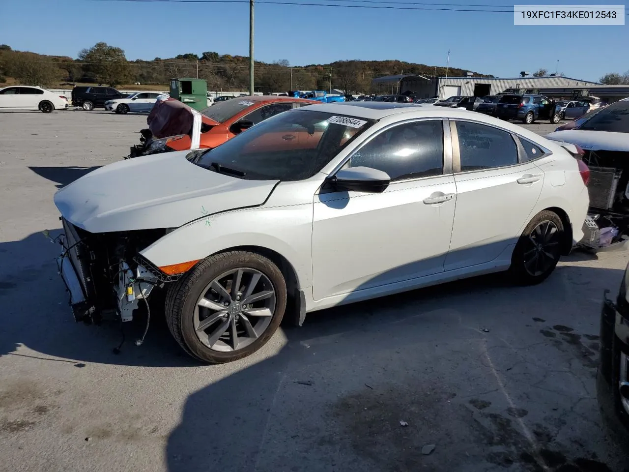 2019 Honda Civic Ex VIN: 19XFC1F34KE012543 Lot: 77088644