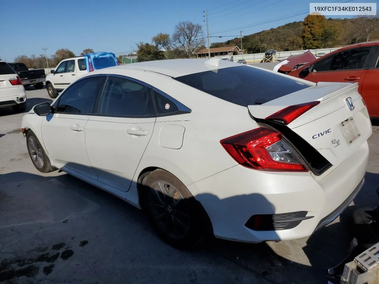 2019 Honda Civic Ex VIN: 19XFC1F34KE012543 Lot: 77088644