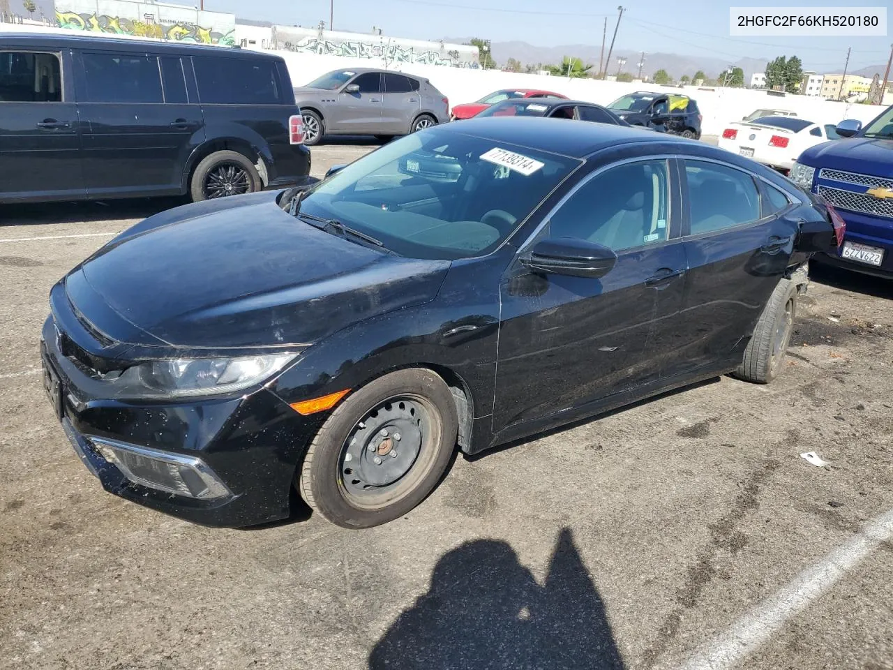 2019 Honda Civic Lx VIN: 2HGFC2F66KH520180 Lot: 77139314