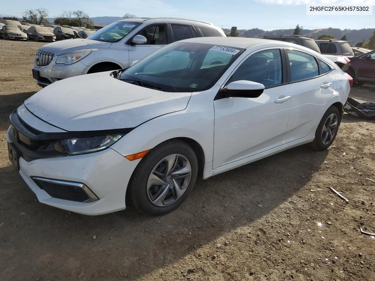 2019 Honda Civic Lx VIN: 2HGFC2F65KH575302 Lot: 77152604