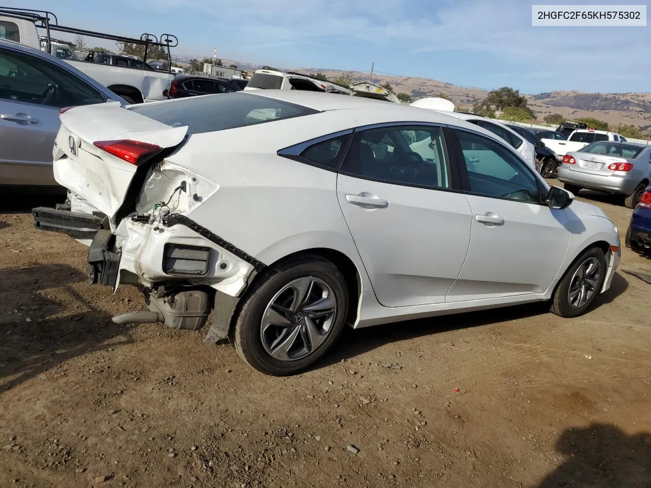 2HGFC2F65KH575302 2019 Honda Civic Lx