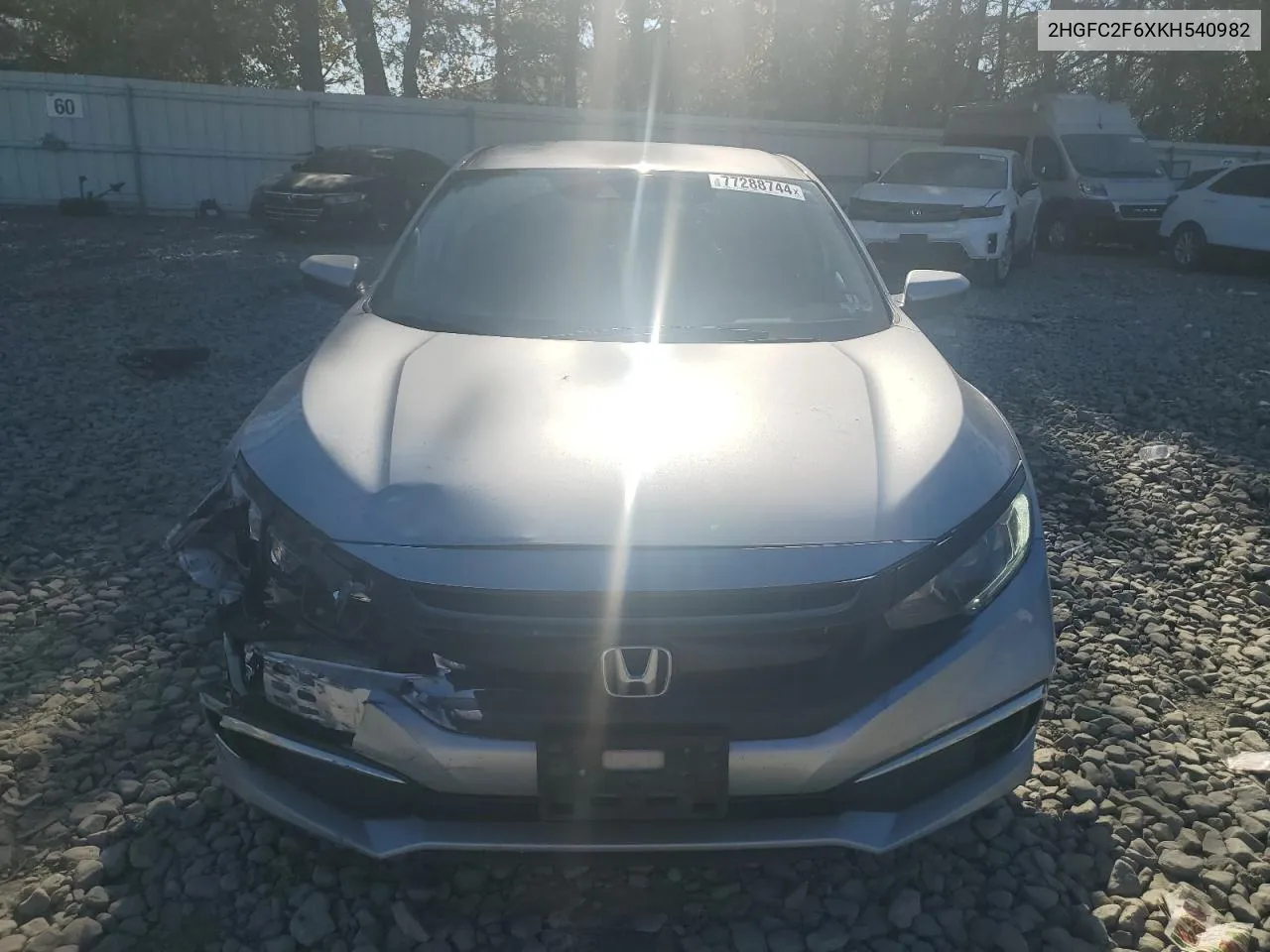 2019 Honda Civic Lx VIN: 2HGFC2F6XKH540982 Lot: 77288744