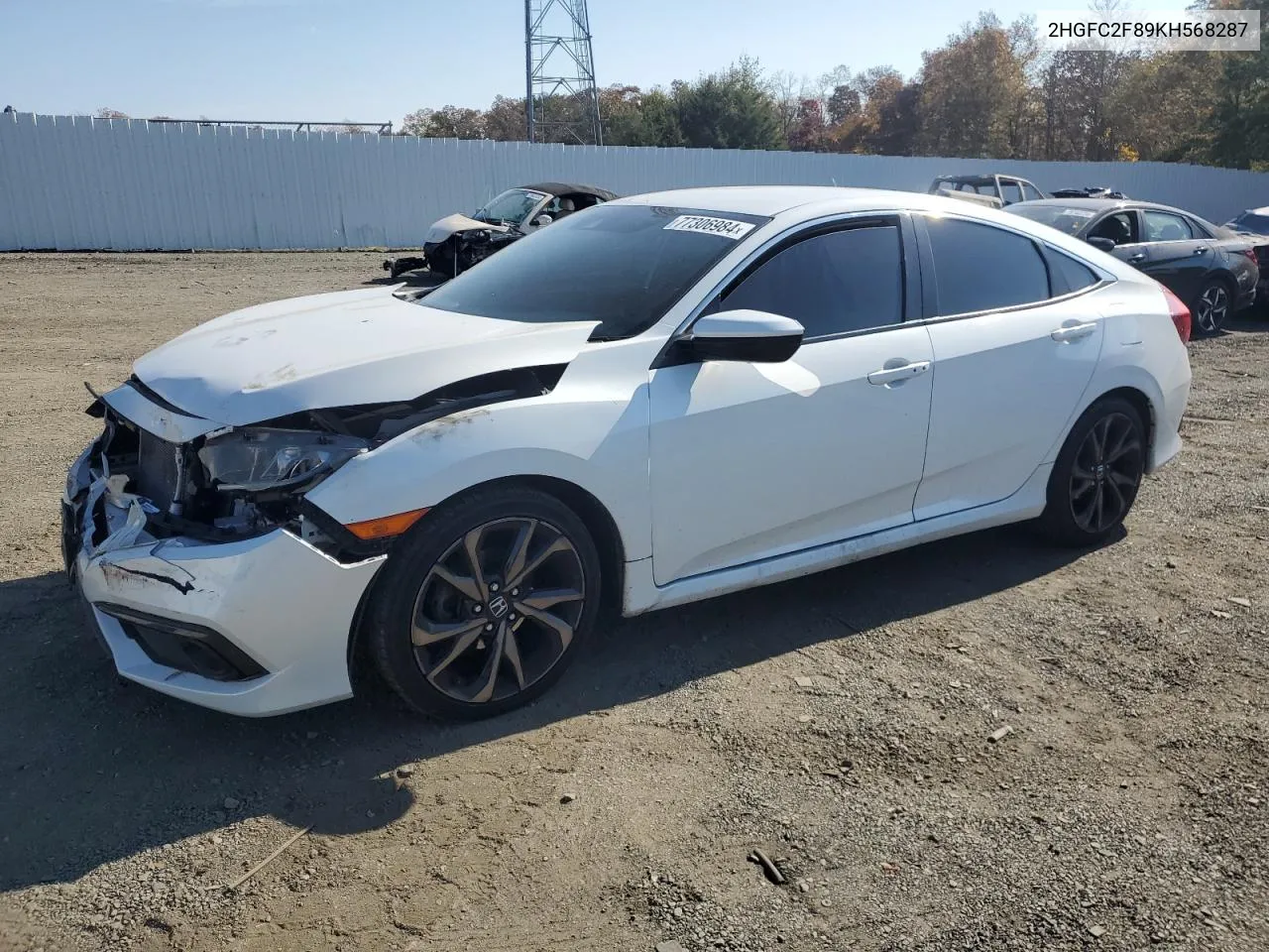 2019 Honda Civic Sport VIN: 2HGFC2F89KH568287 Lot: 77306984