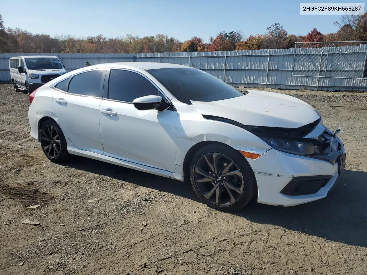 2019 Honda Civic Sport VIN: 2HGFC2F89KH568287 Lot: 77306984