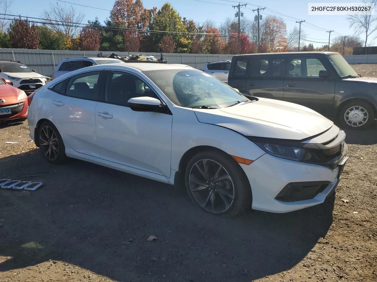 2019 Honda Civic Sport VIN: 2HGFC2F80KH530267 Lot: 77773934