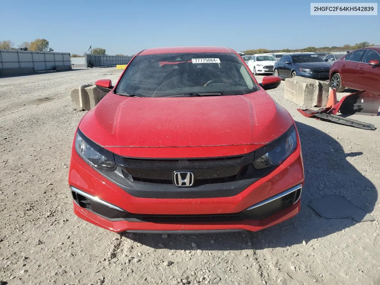 2019 Honda Civic Lx VIN: 2HGFC2F64KH542839 Lot: 77775064