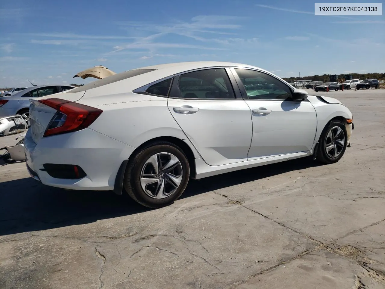 2019 Honda Civic Lx VIN: 19XFC2F67KE043138 Lot: 77952224