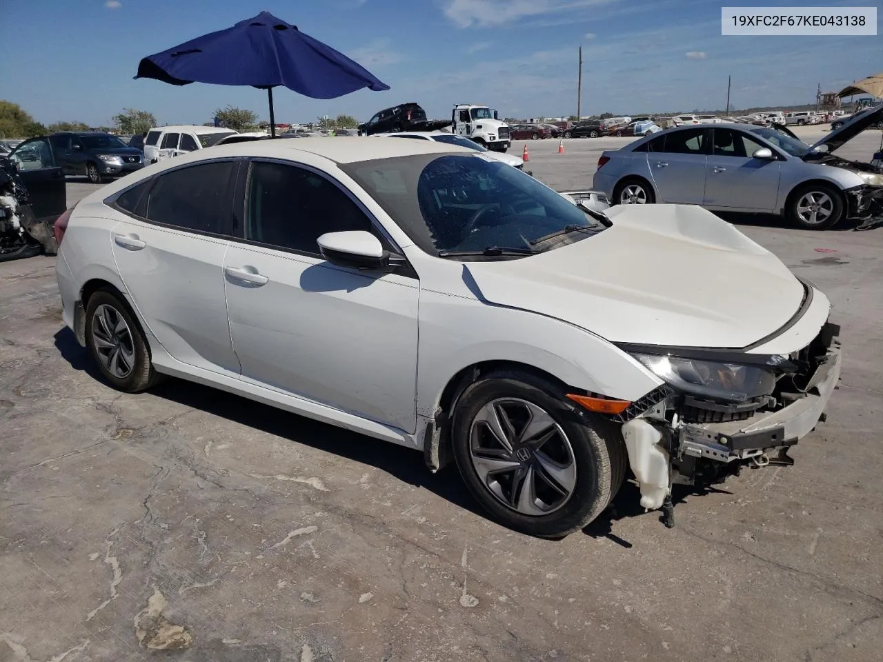 2019 Honda Civic Lx VIN: 19XFC2F67KE043138 Lot: 77952224