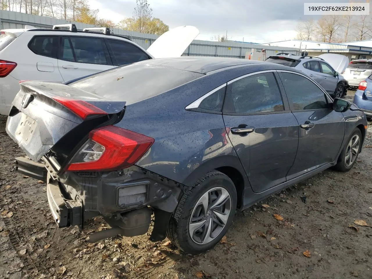 2019 Honda Civic Lx VIN: 19XFC2F62KE213924 Lot: 77992484