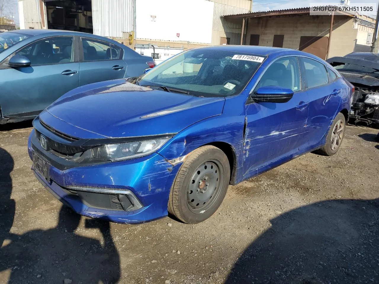 2019 Honda Civic Lx VIN: 2HGFC2F67KH511505 Lot: 78175904