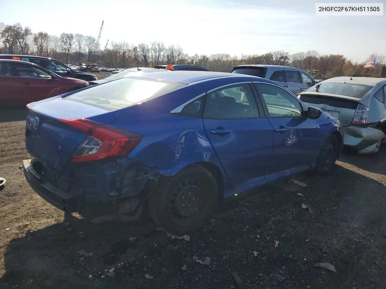 2019 Honda Civic Lx VIN: 2HGFC2F67KH511505 Lot: 78175904