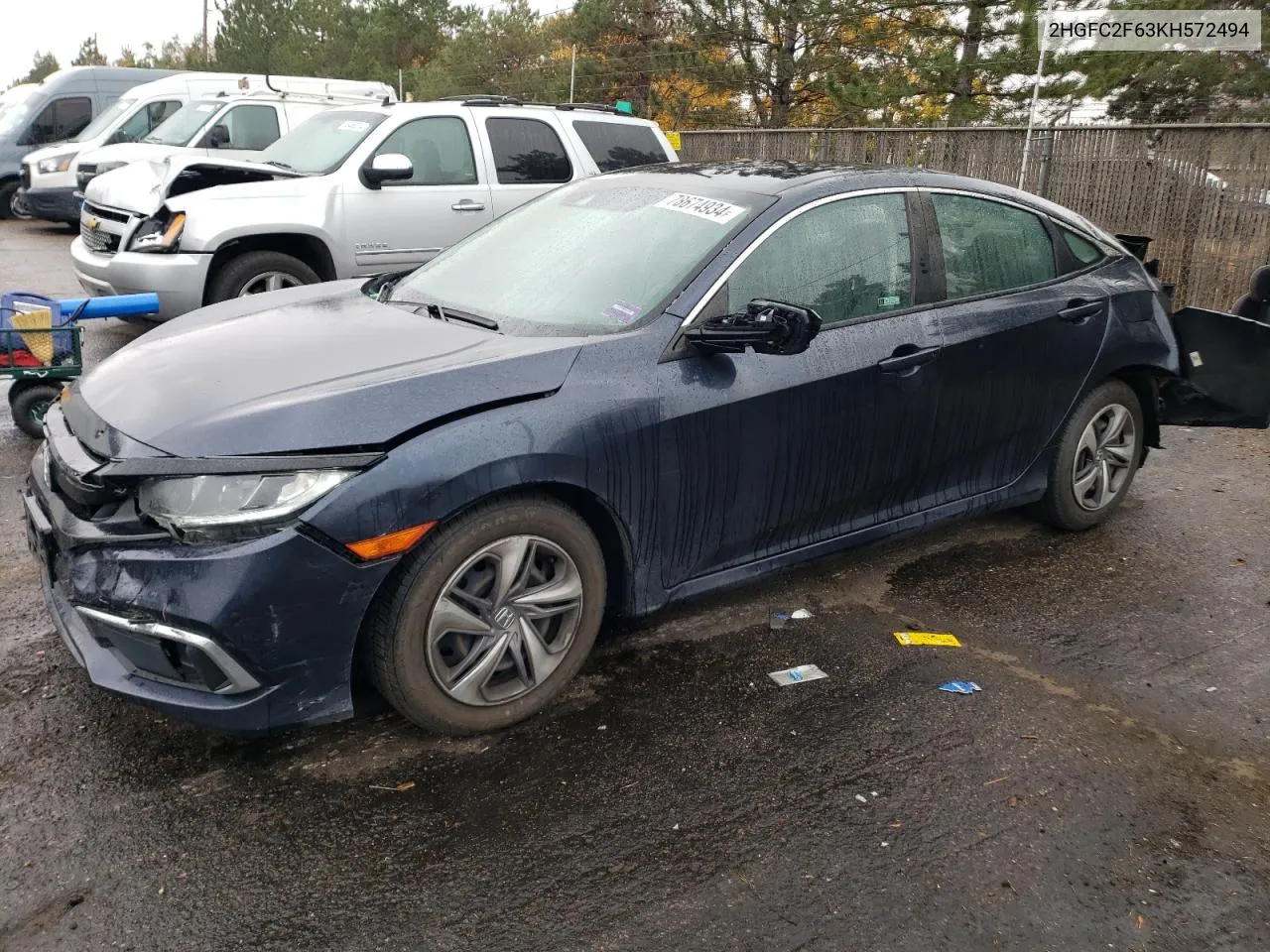 2019 Honda Civic Lx VIN: 2HGFC2F63KH572494 Lot: 78674934