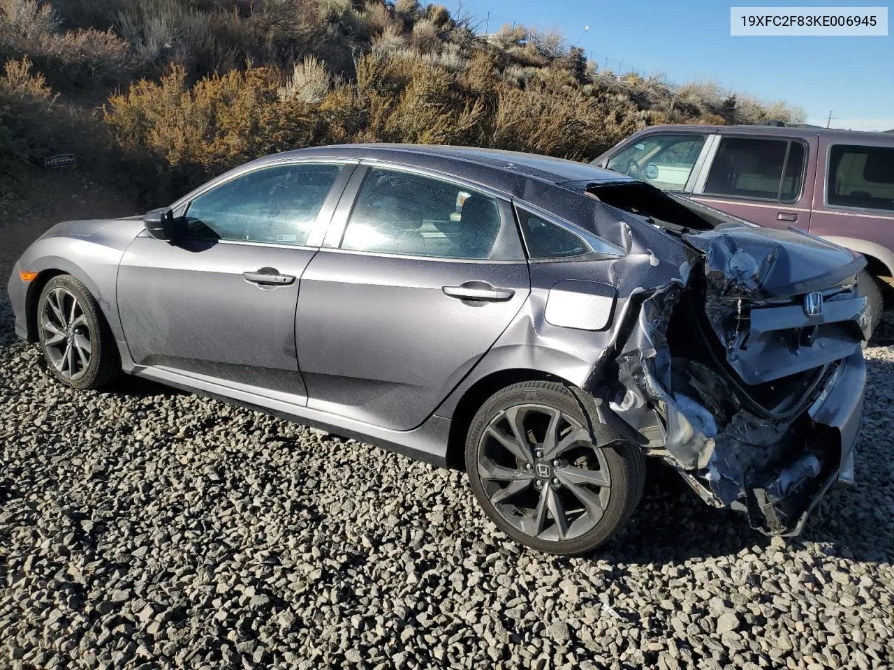 2019 Honda Civic Sport VIN: 19XFC2F83KE006945 Lot: 78914414