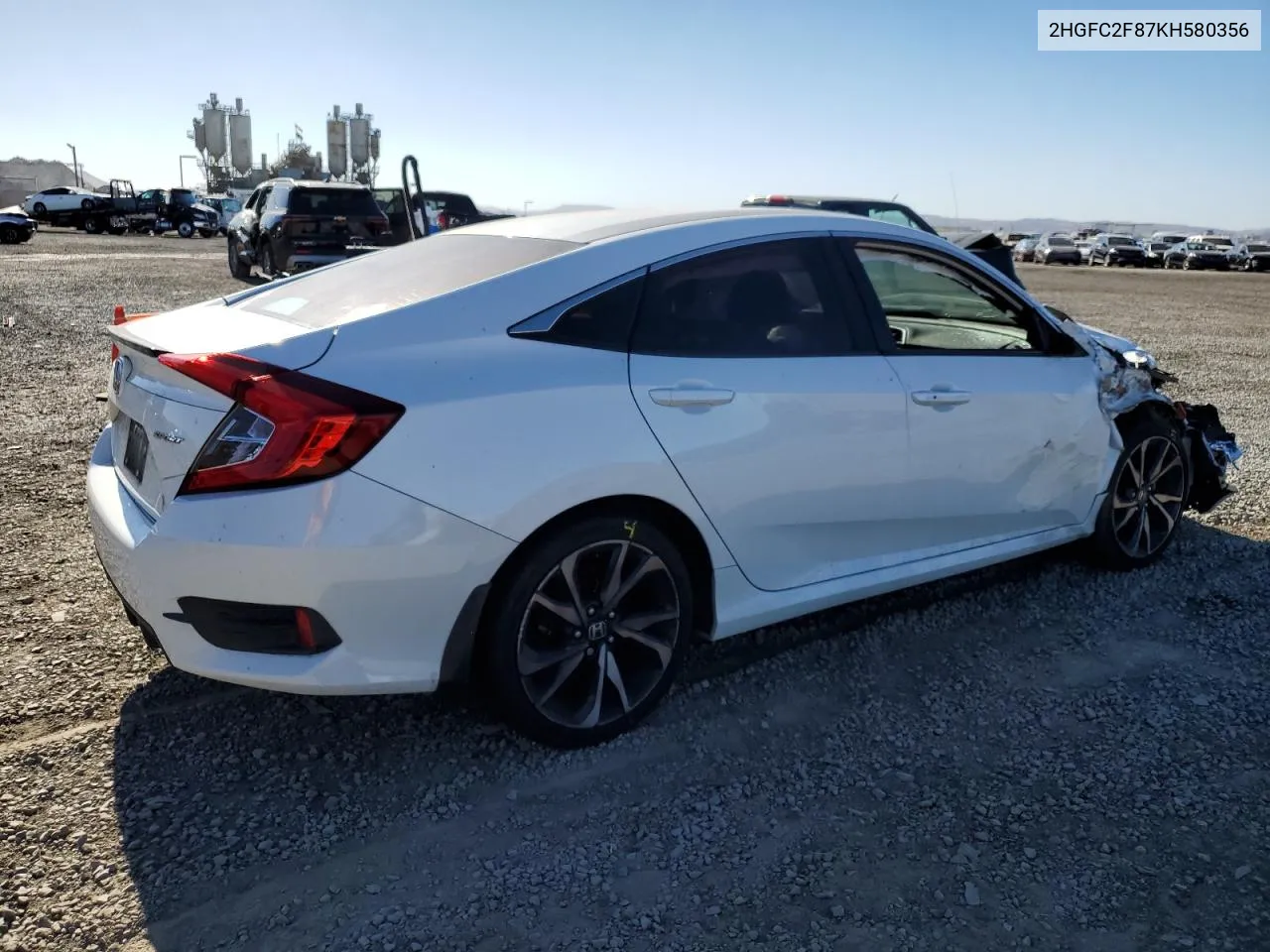 2019 Honda Civic Sport VIN: 2HGFC2F87KH580356 Lot: 79255454