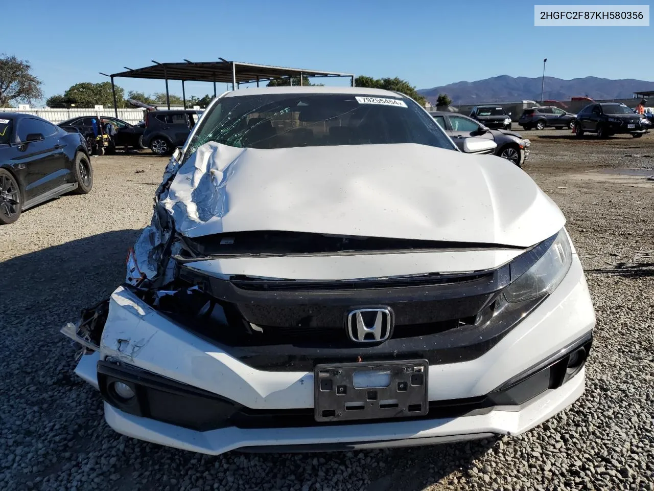 2019 Honda Civic Sport VIN: 2HGFC2F87KH580356 Lot: 79255454