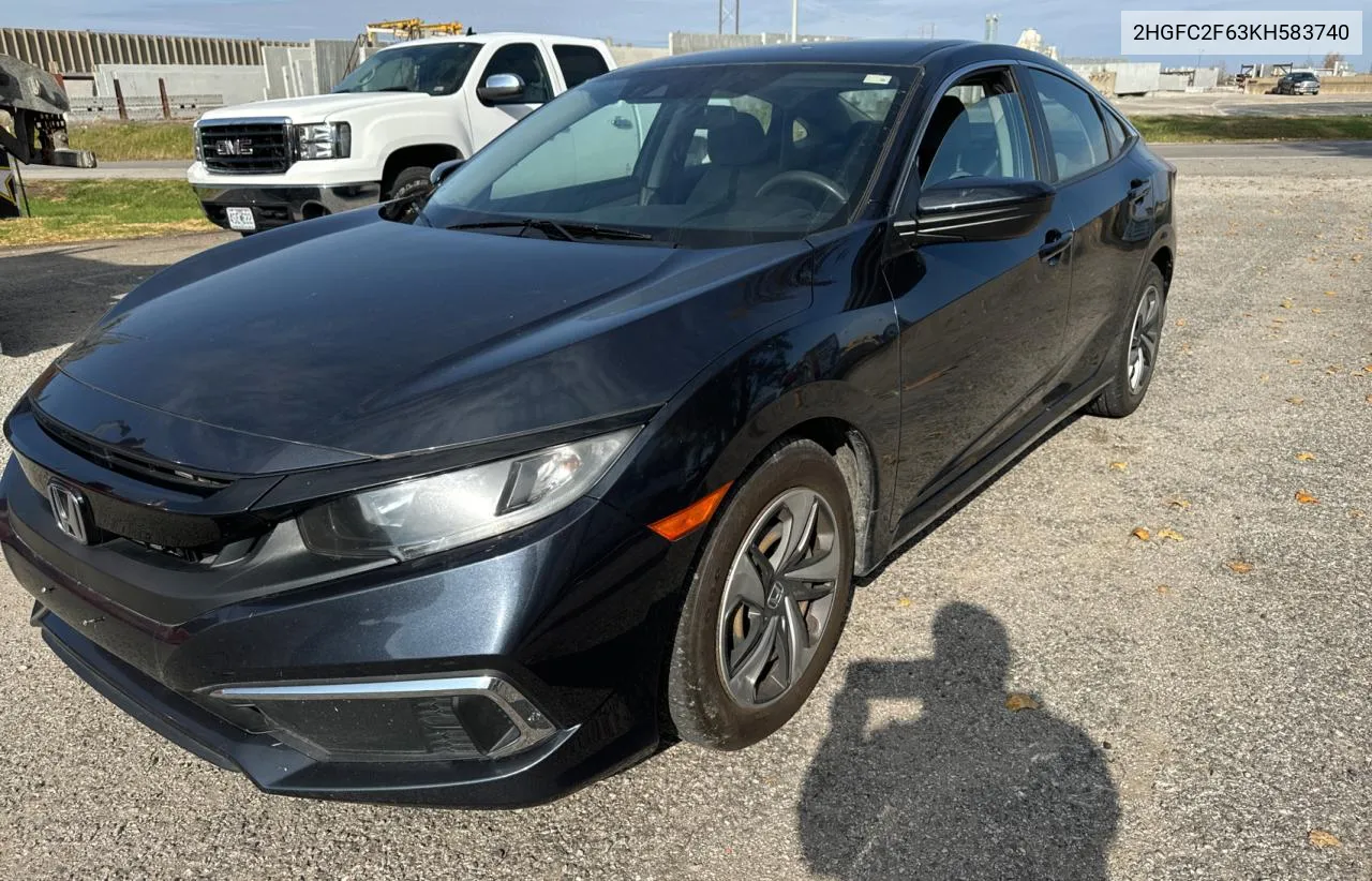 2019 Honda Civic Lx VIN: 2HGFC2F63KH583740 Lot: 79335194