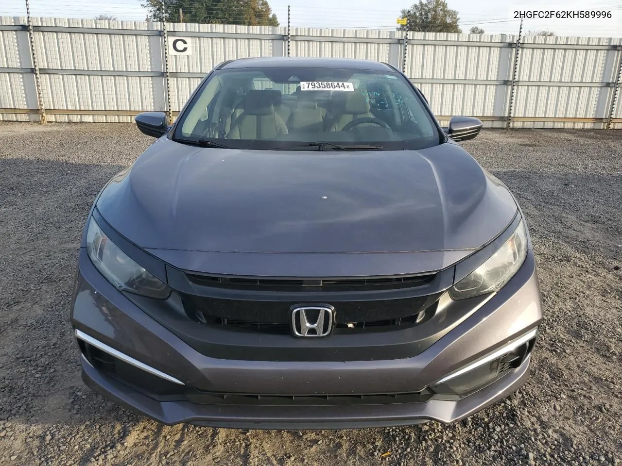 2019 Honda Civic Lx VIN: 2HGFC2F62KH589996 Lot: 79358644