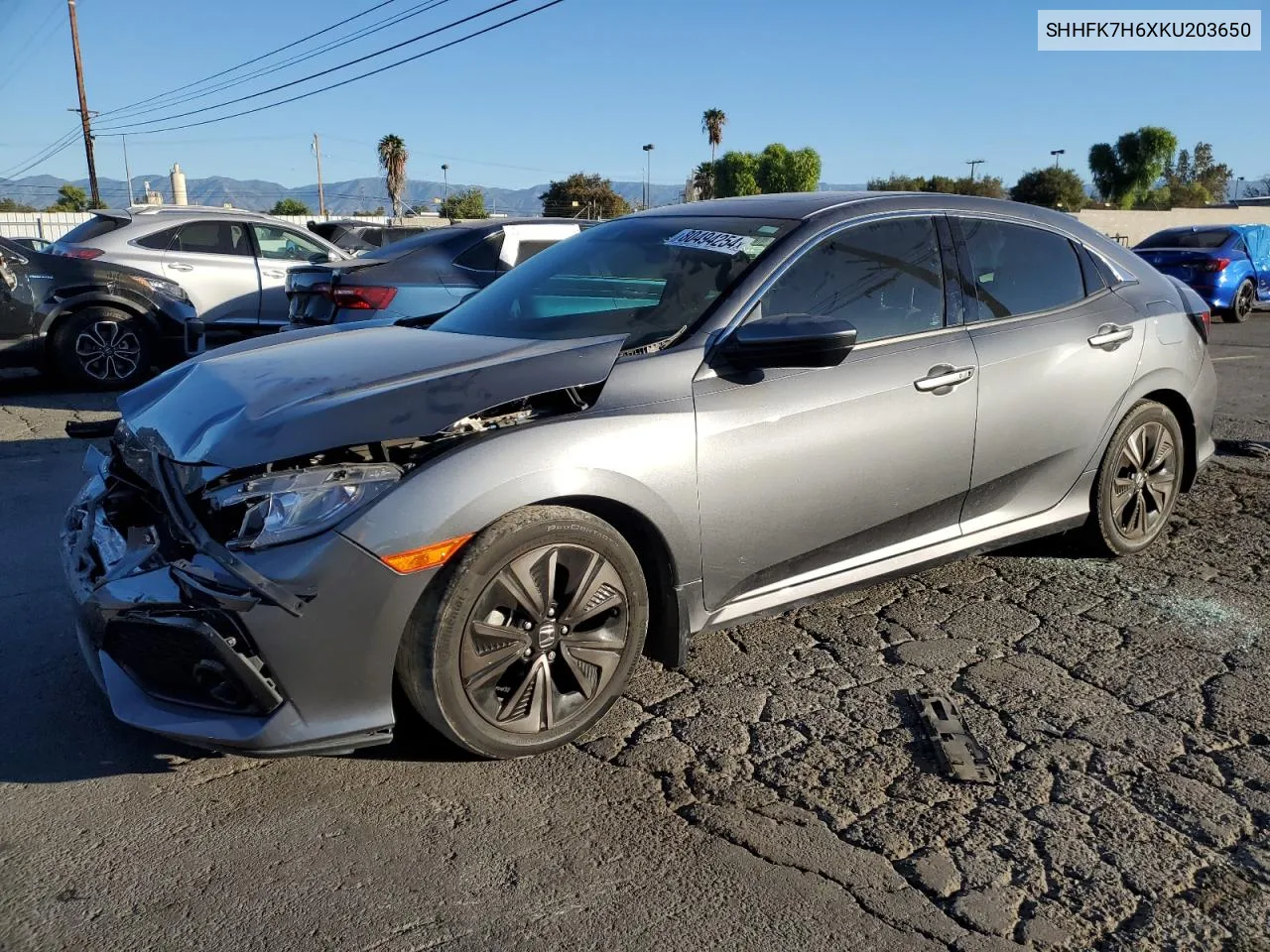 2019 Honda Civic Ex VIN: SHHFK7H6XKU203650 Lot: 80494254