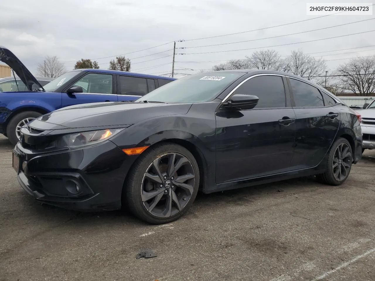 2019 Honda Civic Sport VIN: 2HGFC2F89KH604723 Lot: 80819284