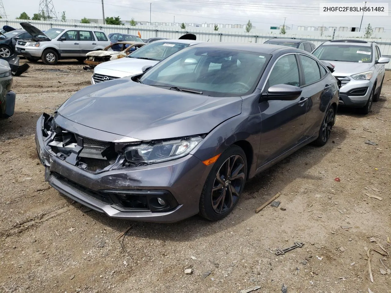 2020 Honda Civic Sport VIN: 2HGFC2F83LH561482 Lot: 54389234