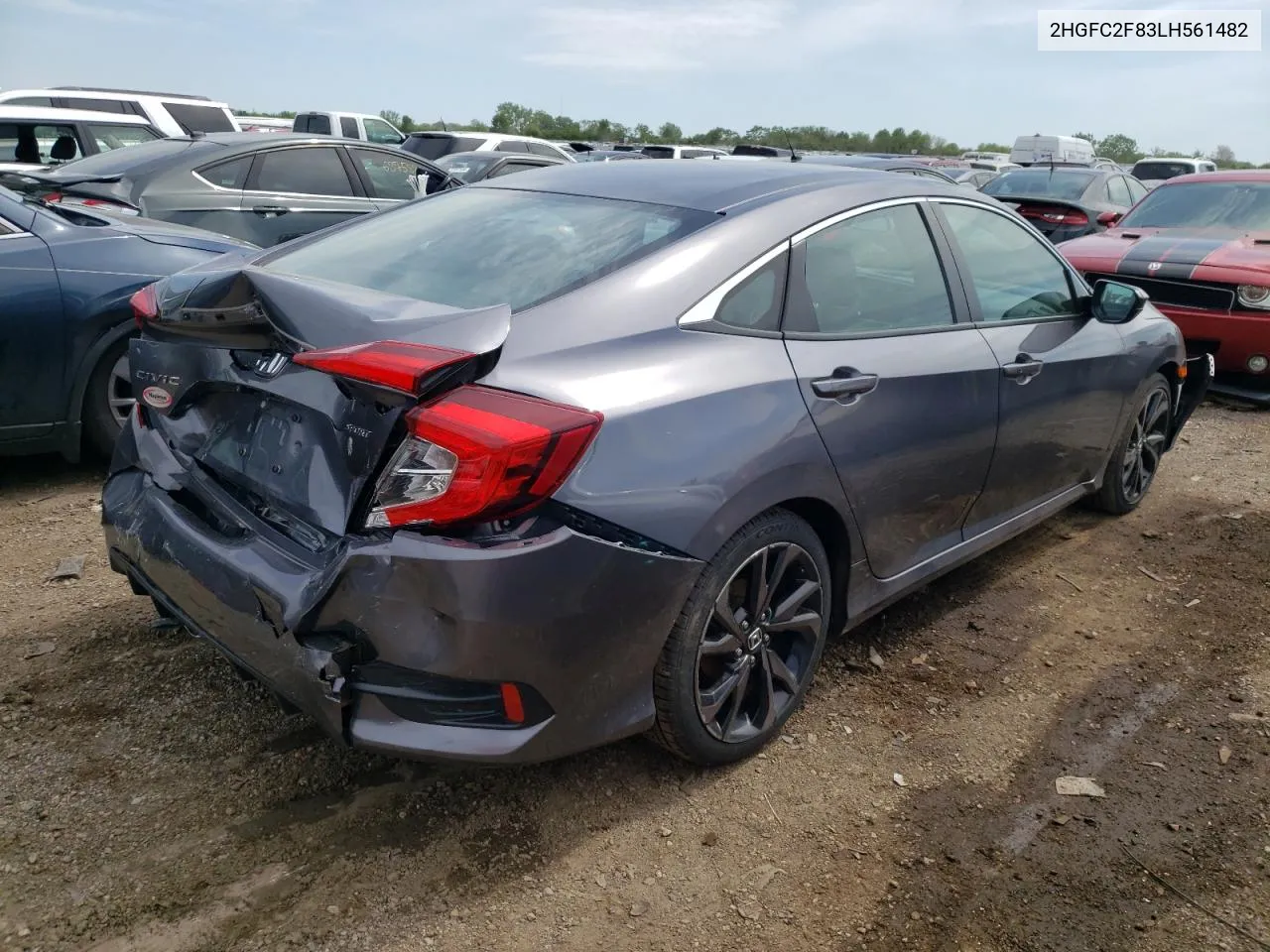 2020 Honda Civic Sport VIN: 2HGFC2F83LH561482 Lot: 54389234