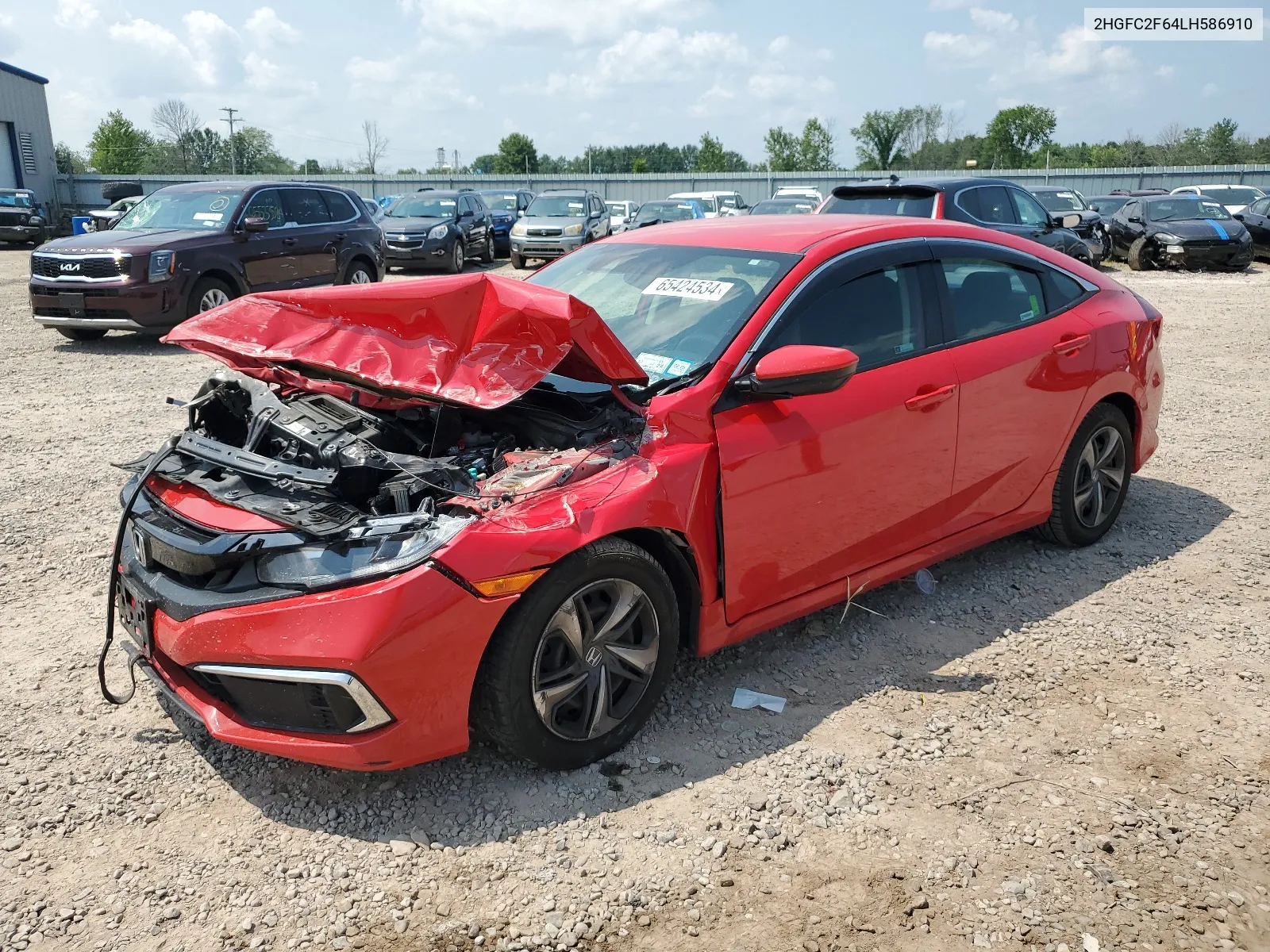 2020 Honda Civic Lx VIN: 2HGFC2F64LH586910 Lot: 65424534