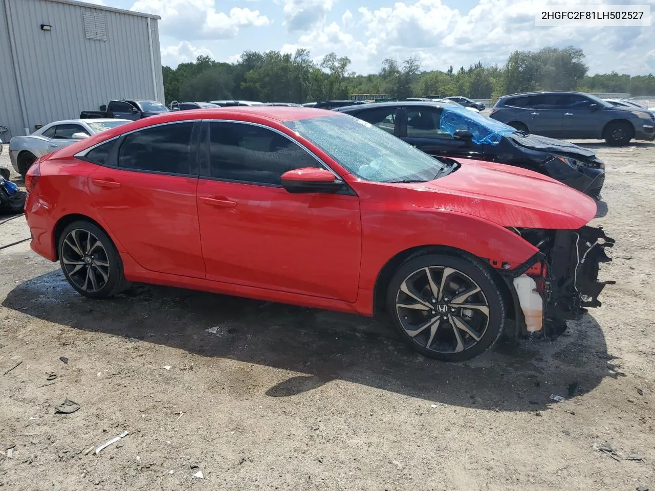 2020 Honda Civic Sport VIN: 2HGFC2F81LH502527 Lot: 65484844