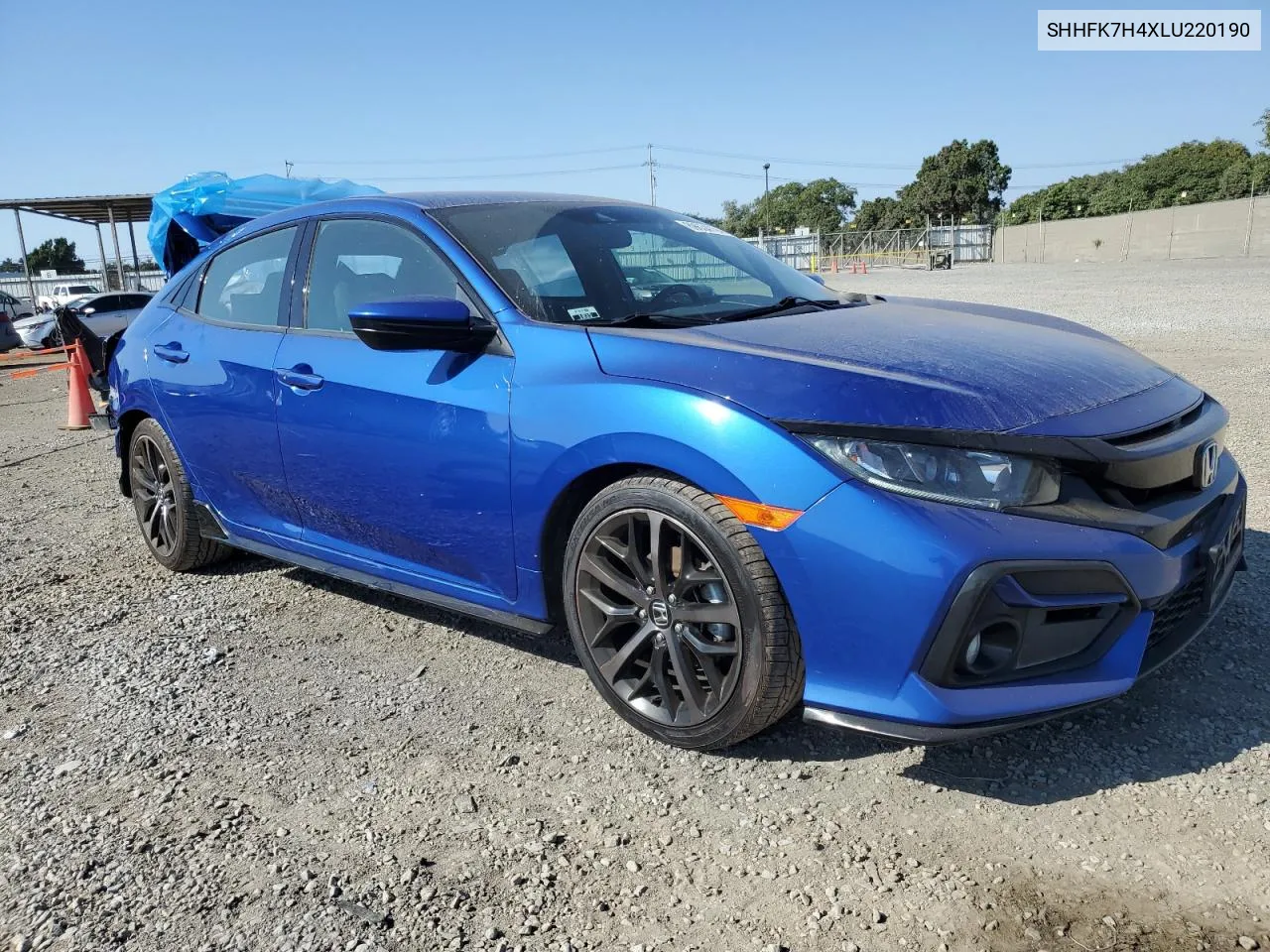 SHHFK7H4XLU220190 2020 Honda Civic Sport