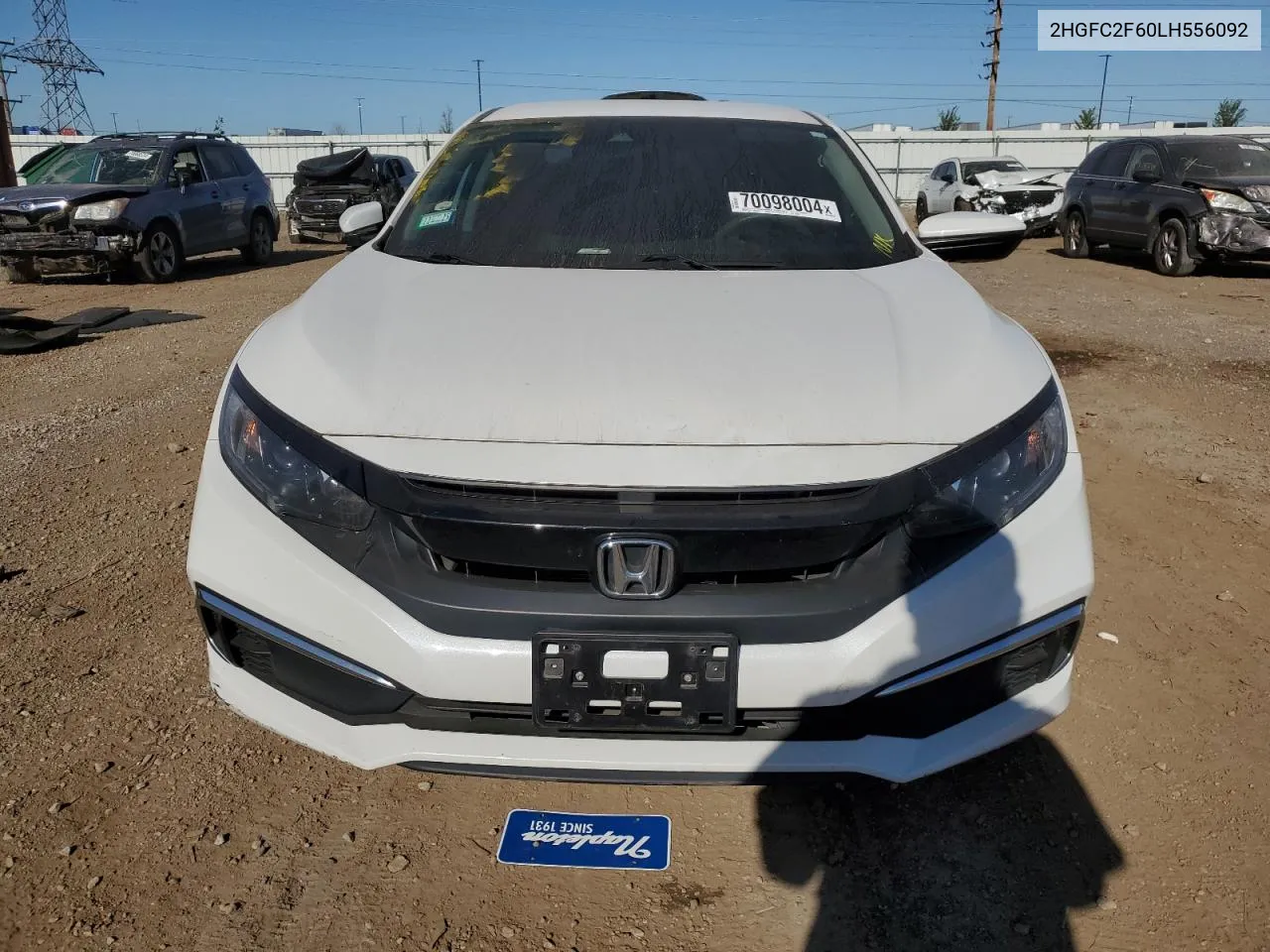 2020 Honda Civic Lx VIN: 2HGFC2F60LH556092 Lot: 70098004