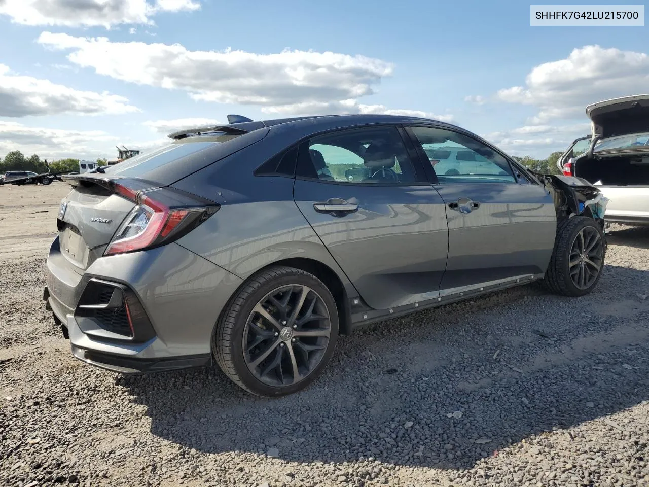 2020 Honda Civic Sport VIN: SHHFK7G42LU215700 Lot: 70286704