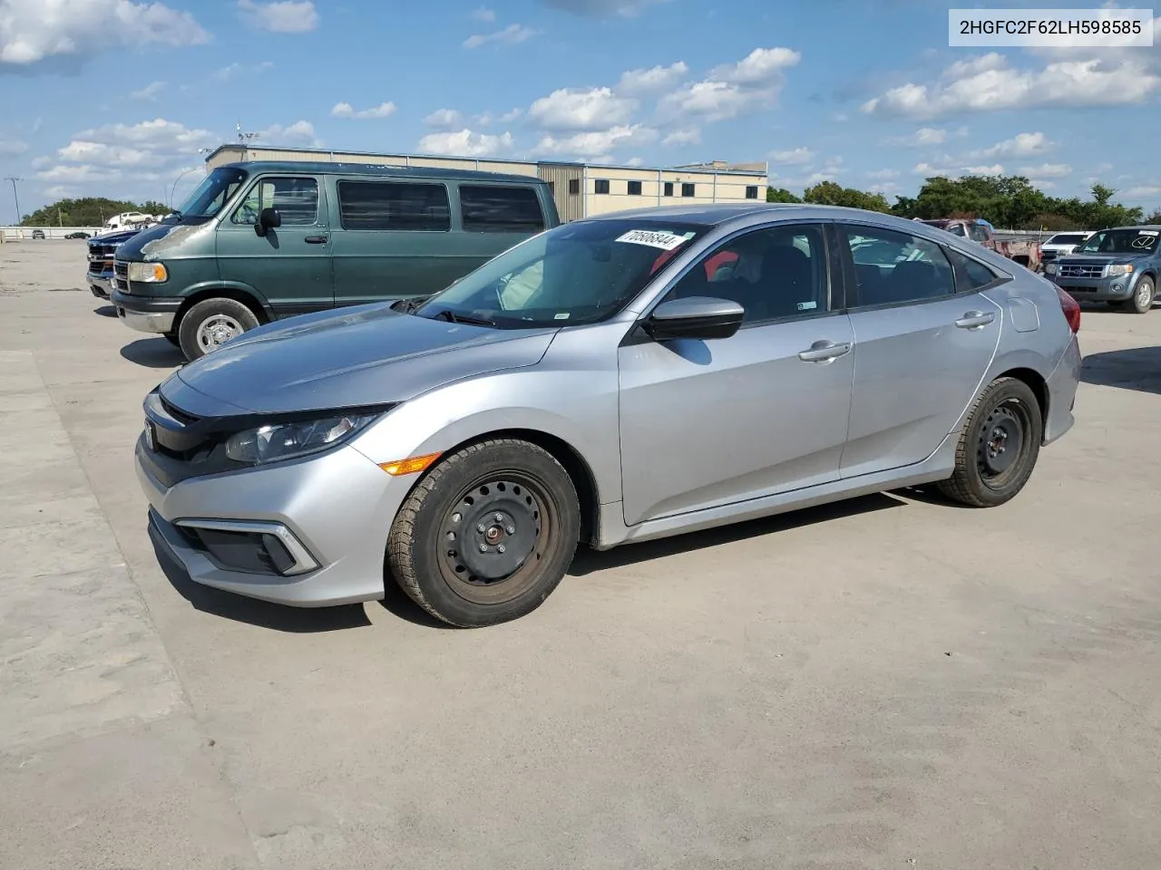 2020 Honda Civic Lx VIN: 2HGFC2F62LH598585 Lot: 70506844