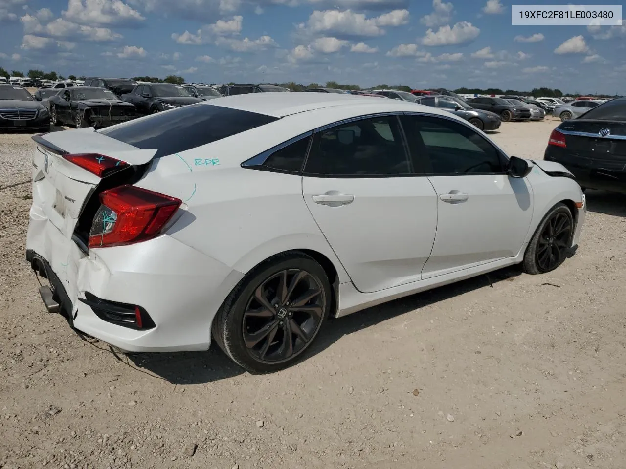 2020 Honda Civic Sport VIN: 19XFC2F81LE003480 Lot: 70640144