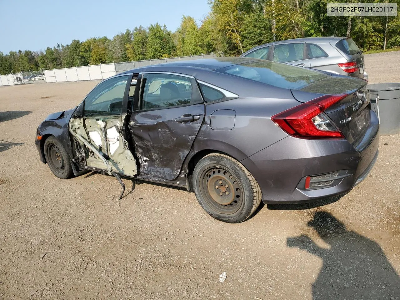 2020 Honda Civic Lx VIN: 2HGFC2F57LH020117 Lot: 71106174