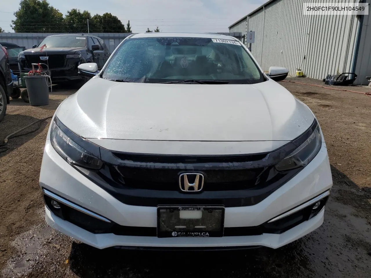 2020 Honda Civic Touring VIN: 2HGFC1F90LH104549 Lot: 71302134