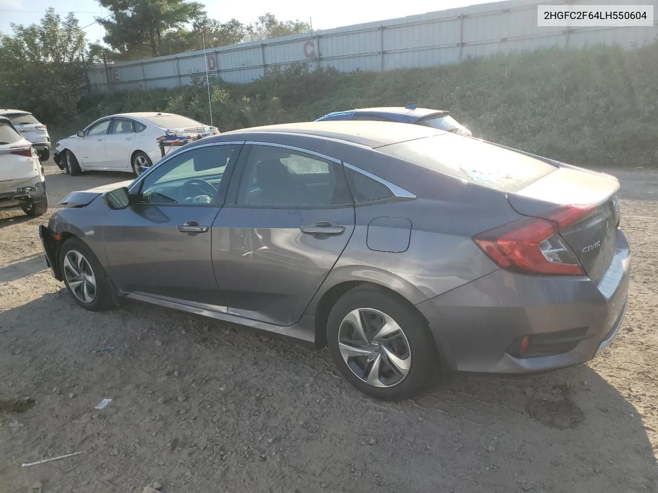 2020 Honda Civic Lx VIN: 2HGFC2F64LH550604 Lot: 71443294