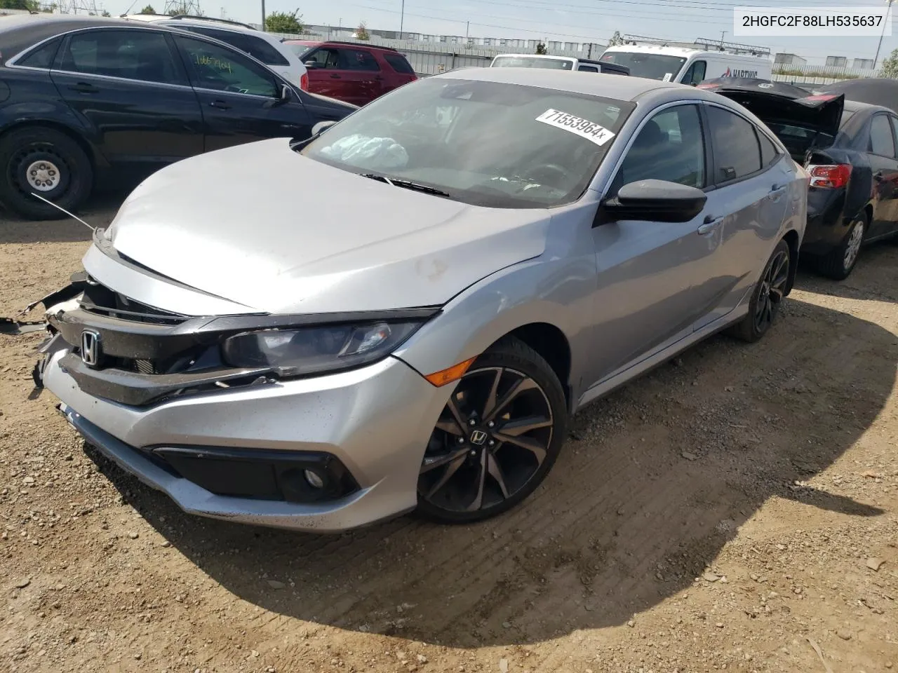 2020 Honda Civic Sport VIN: 2HGFC2F88LH535637 Lot: 71553964